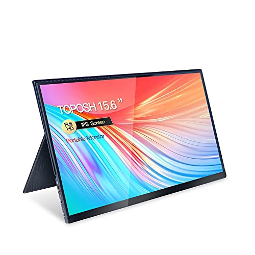 TOPOSH, TOPOSH Portable Monitor 15.6 Inch 1080 * 1920 IPS Full HD Mobile Screen Gaming Monitor with Built-in Speaker Type C/HDMI Compatible
