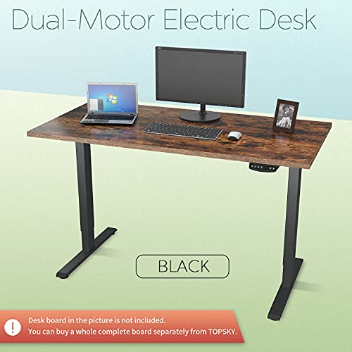 TOPSKY, TOPSKY Dual-Motor Electric Adjustable Standing Computer Desk Frame for Home and Office (Black Frame only)