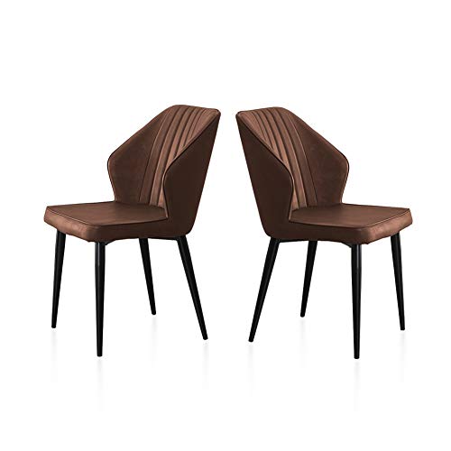 TUKAILAi, TUKAILAI 2PCS Faux Leather Dining Chairs Upholstered Chairs Reception Chairs Restaurant Chairs Meeting Room Chairs Set of 2 Chairs