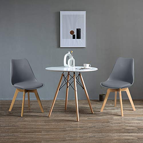 TUKAILAi, TUKAILAI 2PCS Modern Grey Dining Chairs with Solid Wood Legs Lounge Chairs Kitchen Chairs Chairs Set of 2 Dining Room Furniture