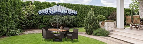 Teamson Home, Teamson Home 5 Piece Outdoor Patio Furniture Dining Set, Rattan Garden Table & 4 Chairs with Removeable Cushions, Weather-Resistant