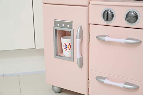 Teamson Kids, Teamson Kids Pink Wooden Toy Kitchen with Fridge Freezer and Oven TD-11414P
