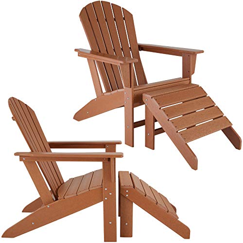 TecTake, TecTake 800819 2x Garden chair with footrest (Brown)