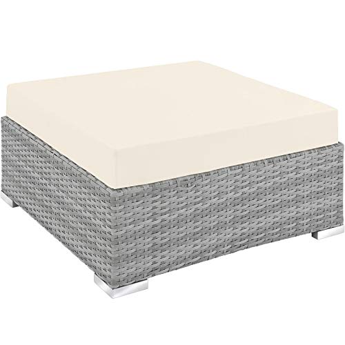 TecTake, TecTake 800892 Aluminium rattan garden furniture sofa outdoor set incl. pillows and clamps (Light Grey)