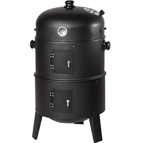 TecTake, TecTake BBQ Charcoal barbecue smoker with heat indicator - different models - (3in1 Smoker (ton 400820))