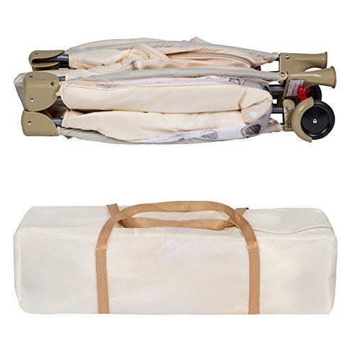 TecTake, TecTake New Portable Child Baby Travel cot Bed playpen with entryway -Different Colours- (Beige)