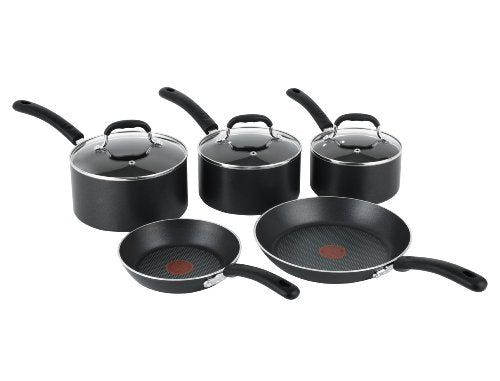 Tefal, Tefal E857S544 Premium Non-stick Cookware Set with Induction, 5 Pieces - Black