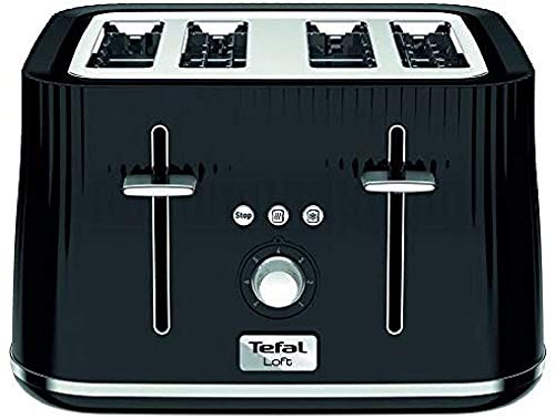 Tefal, Tefal Loft TT760840 4-Slot Toaster/Black Slice, Plastic, 1700 W