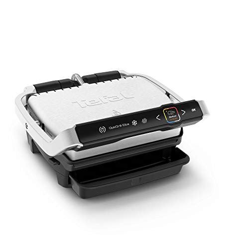 Tefal, Tefal OptiGrill Elite GC750D40 Intelligent Health Grill, Black and Stainless steel, Smart, 2000 W, 4-6 Portions