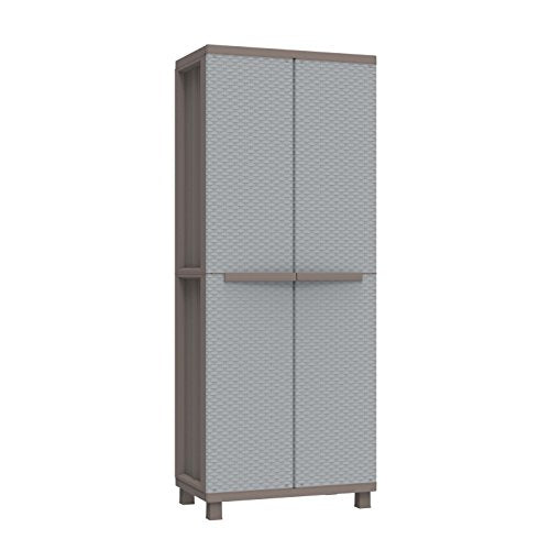 Terry, Terry, Jrattan 368, 2 Door Cabinet with 1 Internal Shelving and 4 Shelves - 68x37.5x170 cm