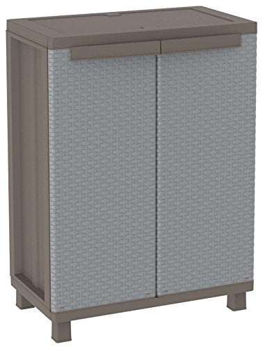 Terry, Terry, Jrattan 68, 2 Door Cabinet with 1 Internal Shelf. Color: Gray, Material: Plastic, Dimensions: 68X37.5X91.5 cm