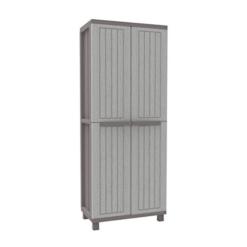 Terry, Terry, Jwood 268, 2 Door Closet with 3 Internal Shelves. Color: Gray, Material: Plastic, Dimensions: 68x37.5x170 cm