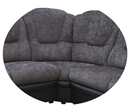 Sofas and More, Texas Corner Sofa Large 6 Seats Chenille Fabric Suite Grey Black Brown Colour Living Room Couch Home Furniture