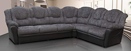 Sofas and More, Texas Corner Sofa Large 6 Seats Chenille Fabric Suite Grey Black Brown Colour Living Room Couch Home Furniture