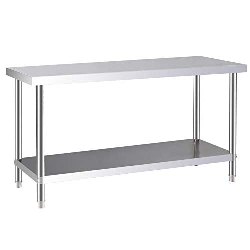 The Fellie, The Fellie Catering Table 120cmX60cmX80cm Commercial Work Bench Stainless Steel Kitchen Workbench Food Prep Kitchen Top