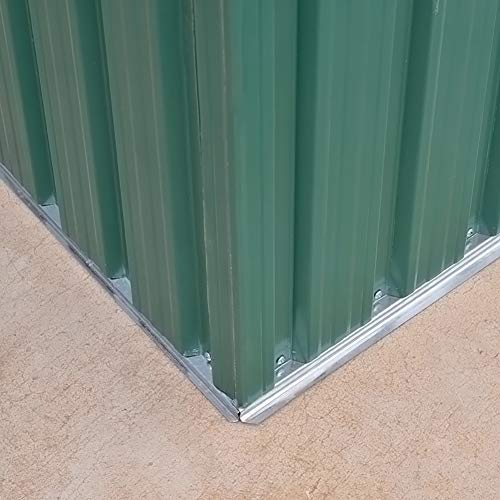 The Fellie, The Fellie Metal Garden Shed, 6x8ft Green Garden Storage Pent Shed Galvanized with Sliding Door and Ventilation, 205x257x177cm, Green