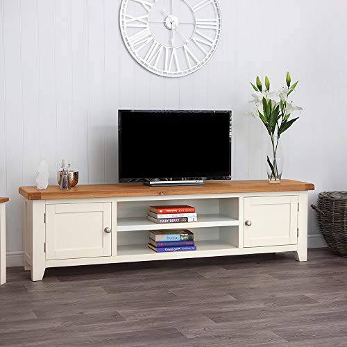 The Furniture Outlet, The Furniture Outlet Hampshire Ivory Painted Oak Extra Large TV Unit