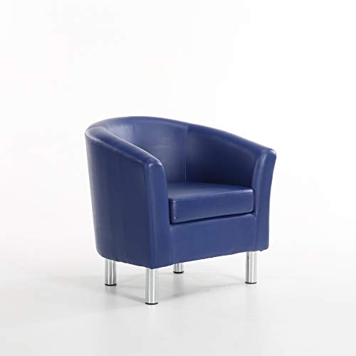 The Home Garden Store, The Home Garden Store Camden Leather Tub Chair Armchair Dining Living Room Office Reception Hotel (Royal Blue)