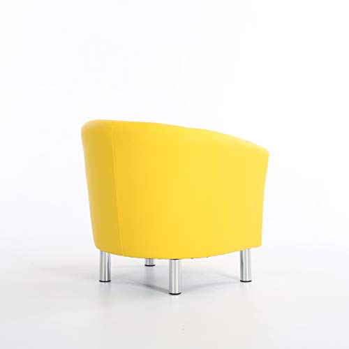 The Home Garden Store, The Home Garden Store Camden Leather Tub Chair Armchair Dining Living Room Office Reception Hotel (Yellow)