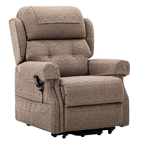 Elite Care, The Oakworth Dual motor riser recliner mobility chair with additional powered headrest - Mocha Fabric