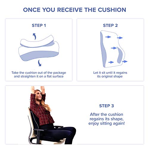 TheComfortZone, TheComfortZone Back Support Cushion for Back Pain, Lumbar Support Cushion for Office Chair- Sciatica Cushion- Car Seat Cushion & Back Cushion Works as Back Support Pillow
