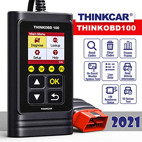 thinkcar, ThinkOBD 100 OBD2 Code Reader for Car Engine Fault MIL Turn Off and O2 Sensor/EVAP Emissions Test with DTC Lookup as CR319 or AL319 for Entry-Level DIYers [ NEW 2020 ]