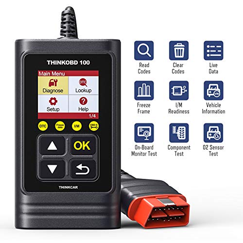 thinkcar, ThinkOBD 100 OBD2 Code Reader for Car Engine Fault MIL Turn Off and O2 Sensor/EVAP Emissions Test with DTC Lookup as CR319 or AL319 for Entry-Level DIYers [ NEW 2020 ]