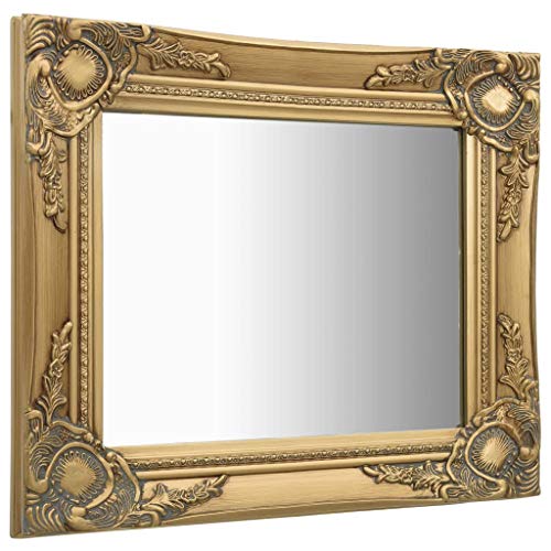 Tidyard, Tidyard Wall Mirror Baroque Style vanity mirror antique 50x40 cm Gold