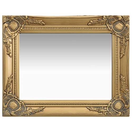 Tidyard, Tidyard Wall Mirror Baroque Style vanity mirror antique 50x40 cm Gold