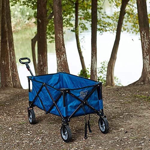 Timber Ridge, Timber Ridge Collapsible Folding Wagon, Trolley on Wheels with Adjustable Handle Cover Bag Drink Holders, for Festival Camping