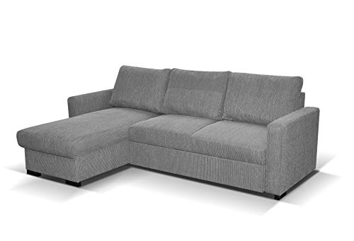 handmade, Tokyo Corner Sofa Bed Grey Fabric - universal SofaBed - left or Right Side sofa