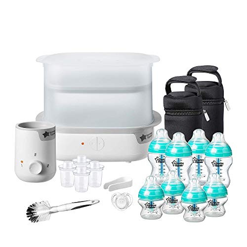 Tommee Tippee, Tommee Tippee Anti-Colic Complete Feeding Set, Super-Steam Electric Steriliser, Baby Bottle and Food Warmer, Baby Bottles and Accessories