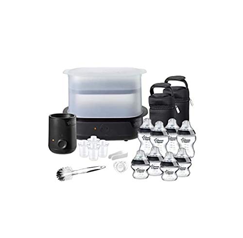 Tommee Tippee, Tommee Tippee Complete Feeding Set, Super-Steam Electric Steriliser, Baby Bottle and Food Warmer, Baby Bottles and Accessories, Black