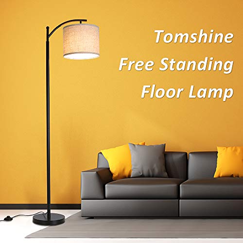Tomshine, Tomshine Led Floor Lamps Classic Arc Energy Saving Standing Lamp with Hanging Lamp Shade and 9W Led Bulb for Living Room Bedroom