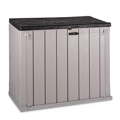 Olsen & Smith, Toomax Storaway 842L Outdoor Plastic Storage Shed Box - Grey and Black - 130 x 75 x 110 cm