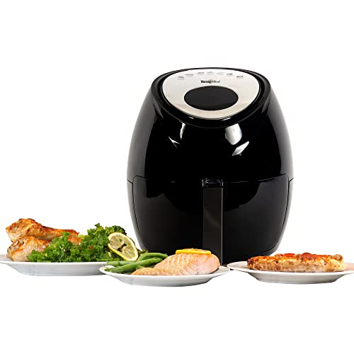 Total Chef, Total Chef 3.6 Liters Air Fryer 1500 Watts, Oil-Free Healthy Cooking with 7 Pre-Set Menu, Digital Display and Touchscreen Panel, Temperature