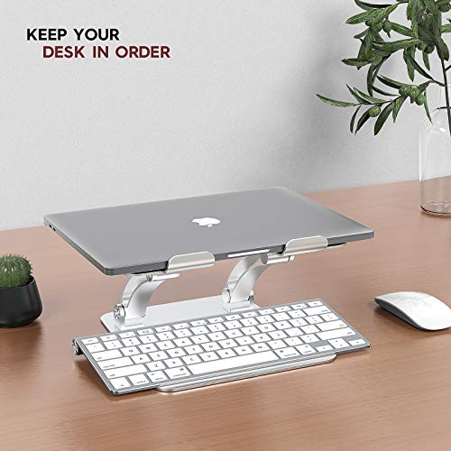 tounee, Tounee Laptop Stand, Ergonomic Height Angle Adjustable Laptop Holder, Laptop Riser with Heat-Vent, Compatible with MacBook, Air, Pro, Dell XPS, Samsung, Alienware, All Laptops 11-17" -Silver