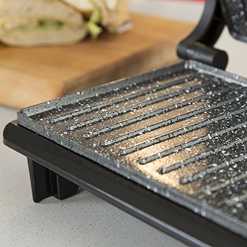 Tower, Tower Mini Panini Press Grill with Easy Clean Non-Stick Coated Plates, Automatic Temperature Control, Stainless Steel, 700 W, Silver/Black