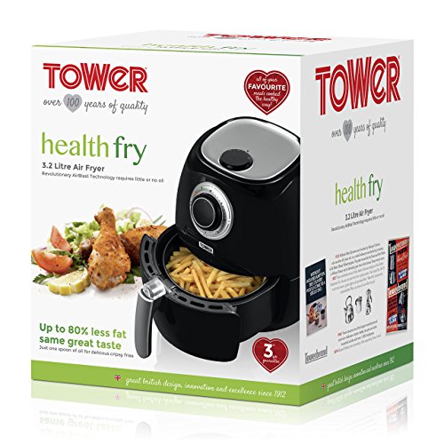 Tower, Tower T17005 Health Manual Air Fryer Oven with Rapid Air Circulation and 30 Min Timer, 3.2 Litre, Black
