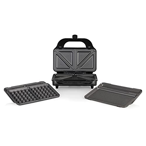 Tower, Tower T27020RG 3-in-1 Deep Fill Sandwich Maker with Interchangeable Waffle Plates, Rose Gold