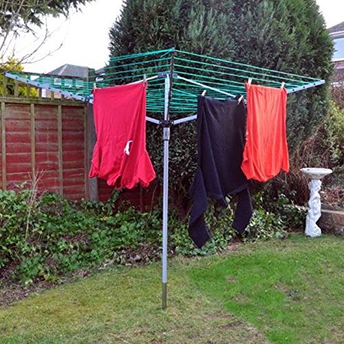 KingMakers, TrendMakers GARDEN 4 ARM 50M ROTARY WASHING LINE CLOTHES AIRER DRYER OUTDOOR GARDEN