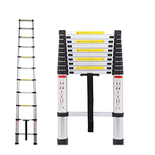 Trintion, Trintion 10.5Ft/3.2M Telescopic Ladder Portable Aluminium Extension Ladders Multi Purpose Folding Extendable 11 Step Loft Ladder Capacity
