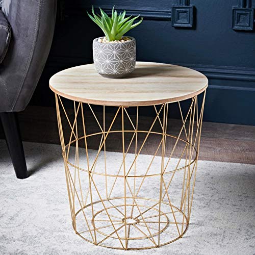 Tromso, Tromso Basket Side Table With Removable Top Extra Storage for Toys/Books Living Room/Bedroom Decor