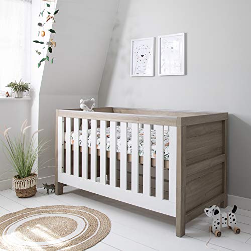 Tutti Bambini, Tutti Bambini Modena Nursery Cot Bed - Converts into a Junior and Sofa Bed (White & Oak)