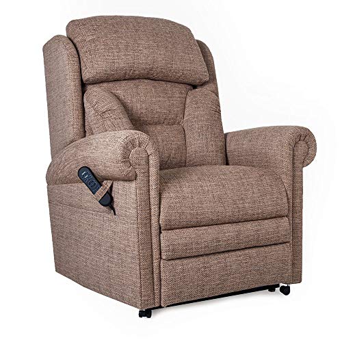 Fenetic Wellbeing, UK British Made - Cullingworth Dual motor riser recliner chair - Powered headrest and lumbar control - 5 Year Warranty - Free Home Installation