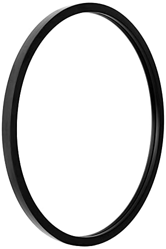 Umbra, Umbra Hub 18” Round Wall Mirror With Rubber Frame, Modern Room Decor for Entryways, Washrooms, Living Rooms and More, Black