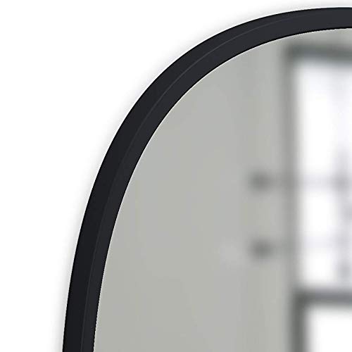 Umbra, Umbra Hub 18 x 24” Oval Wall Mirror With Rubber Frame, Modern Room Decor for Entryways, Washrooms, Living Rooms and More, Black