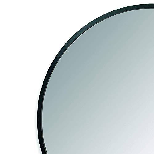 Umbra, Umbra Hub 24” Round Wall Mirror With Rubber Frame, Modern Room Decor for Entryways, Washrooms, Living Rooms and More, Black