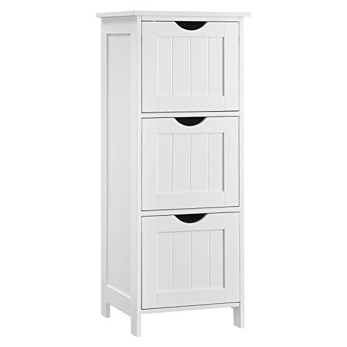 VASAGLE, VASAGLE Bathroom Floor Storage Cabinet, Slim Storage Unit 3 Drawers, 32 x 30 x 81 cm, for Bathroom, Living Room, Bedroom, Kitchen