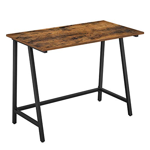 VASAGLE, VASAGLE Computer Desk, Writing Desk with Steel Frame, Rustic Top, Work Table for Office and Home Study, Easy Assembly
